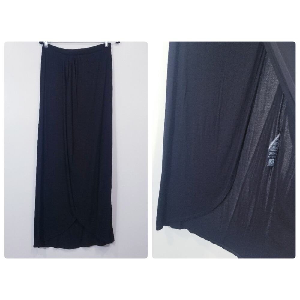 ASOS Design Black Maxi Skirt With Front Slit Pull On